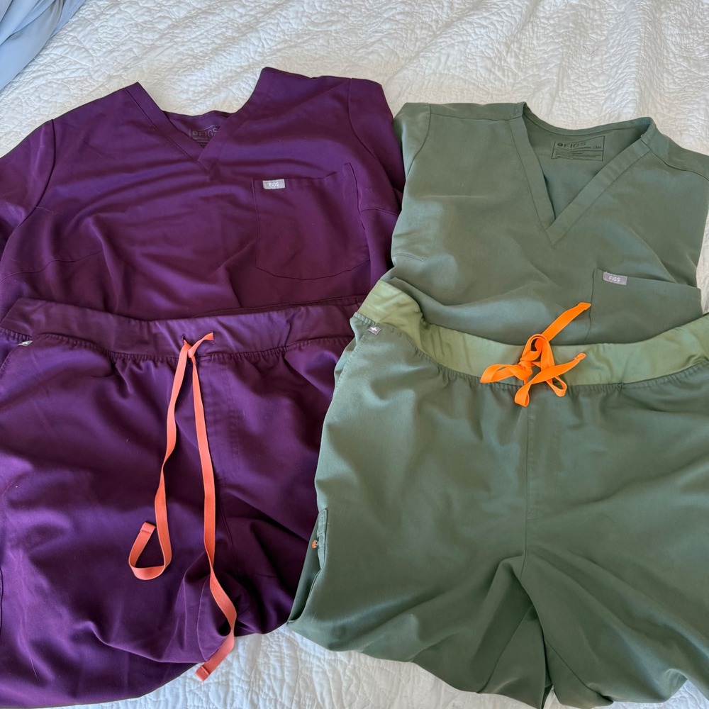 FIGS Scrubs 3XL Lot 2 Complete Sets Technical Collection Purple Green 4pc